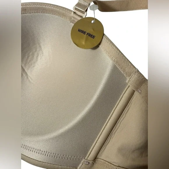 Wacoal Staying Power Wire Free Strapless Convertible Bra Sand Sz 38C 854372 NEW - Picture 10 of 14